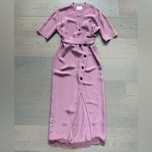 Nanushka Mauve Buttoned Midi Dress